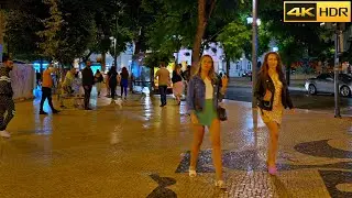 🇵🇹Portugal-Lisbon Night Walk 💃🕺Al Fresco dining after Lockdown🥘Relaxation [4K HDR]