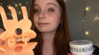 ASMR Pampering You To Sleep 🧡|  skincare, hair brushing, nail care