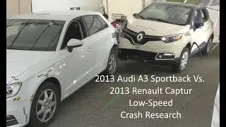 2013 Audi A3 Sportback Vs. 2013 Renault Captur Small-Overlap Low-Speed Crash Test