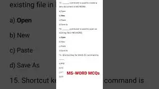 MS-WORD MCQs 👨‍💻👨‍🏫