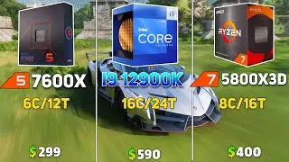 Ryzen 5 7600X vs i9 12900K vs 5800X3D Benchmark with RTX 3090Ti | Test in 14 Games |