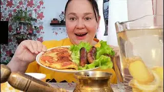 Мукбанг Инночкин завтрак-обед 🥘☕🍖