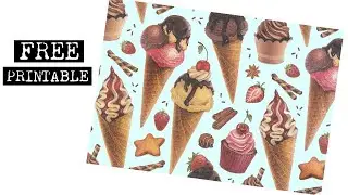 🦋🎁  Friday Freebie Free Printable Paper Craft Giveaway ICECREAM LOVE