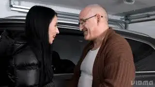 Old man kiss young girl,sugar daddy