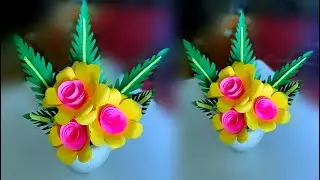 Diy home decoration paper flower / flower bouquet flower bouquet making with paper/ diy craft