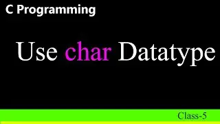 Use of char in c programming