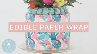 New Technique!! Edible Paper Cake Wrap with Piped Border | Georgia's Cakes