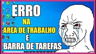 AREA de TRABALHO PRETA e BARRA de TAREFAS PISCANDO