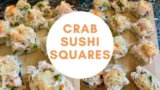 How To Make CRAB SUSHI SQUARES | No Bake Easy Sushi Recipe At Home