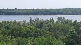 Обмелевший Днепр Запорожье . Последствия взрыва на Каховской ГЭС.