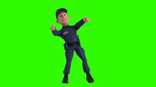 Police man Dance Green Screen 3D Cartoon Animation video HD