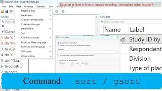 Data sort in Stata or How to arrange ascending / descending order: Session-9