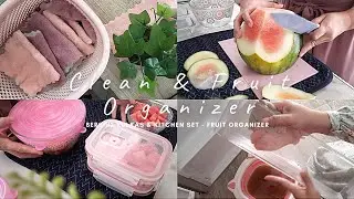 CLEAN ROUTINE & FRUIT ORGANIZER‼️ BERSIH2 KULKAS - KUPAS SEMANGKA CEPAT PRAKTIS 