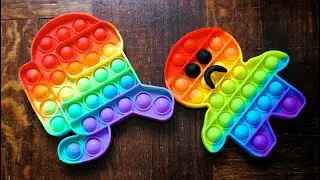Pop it Among Us vs Rainbow, Play pop it fidget training