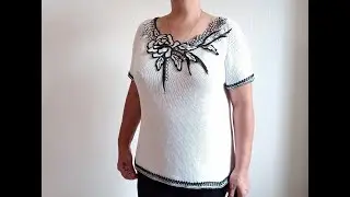 Летняя блузка спицами 