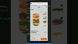 Burgers app UI in flutter #flutter #flutterwidgets #ui #figma #dribble