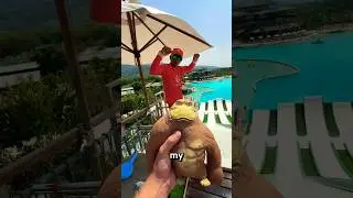 Squishy monkey meets the Lifeguard of his most devoted fan!