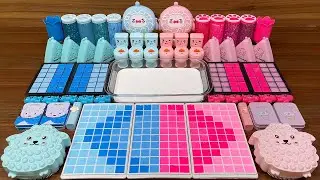 BLUE vs PINK  I Mixing Random into Glossy Slime I Satisfying Slime 