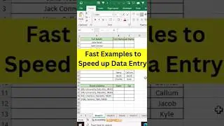 Three fast Example to Speed up Data Entry