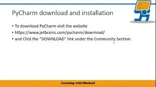Installation of PyCharm in Windows 10