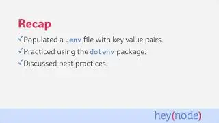 Set up and Test a Dot Env (.env) File in Node