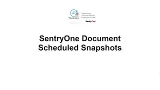 SentryOne Document Scheduled Snapshots