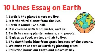 10 Lines On Planet Earth In English I Earth 10 lines in English Essay Writing