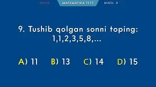 Matematikadan tezkor test. 3-variant. Qiziqarli matematika. Sodda matematika.