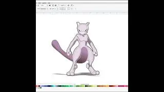 How to Draw Mewtwo (Pokemon) in CorelDRAW | Drawing 