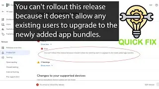 It doesn't allow any existing users to upgrade to the newly added app bundles. | GOOGLE PLAY CONSOLE