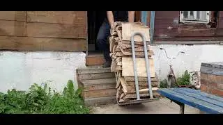 Такая вот телега Телега для дров Телега для дров своими руками Легкий труд Самоделка Легче легкого