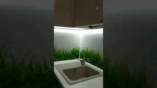 Монтаж освещения и фартука АБС пластик