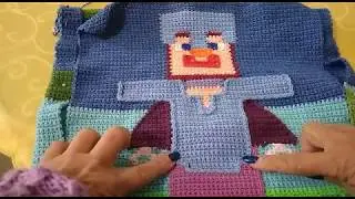 Вязание крючком.Стив в алмазной броне из Майнкрафт.Мастер-класс,ч.2.