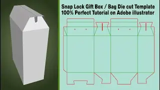 Easiest Way to create Snap Lock gift Box / Bag Template - Die cut 100% Perfect Tutorial