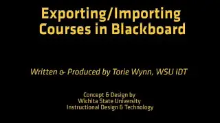 How-to Import and Export a Course in Blackboard