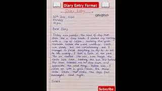 Diary entry l Diary entry formats/English/Examples/Class 9th/10th/11th l Diary kaise likhte hai 📖