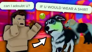 STRANGE GUY TRIED ADOPTING ME! on Puppy Game Roblox