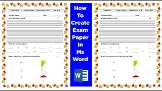 How To Create kids English Exam Paper In Ms Word Urdu/Hindi