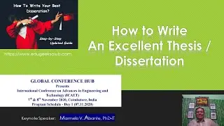 How to Write An Excellent Thesis / Dissertation Research