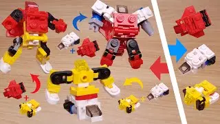 Micro LEGO brick fighter jet combiner transformer mech -  Gotcha 3