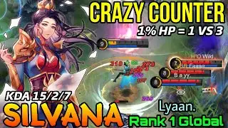 Silvana Amazing 1v3 Counter Gank! - Top 1 Global Silvana by Lyaan. - MLBB