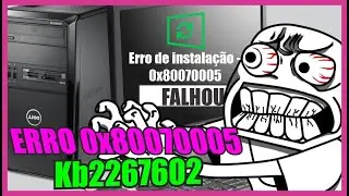 ERRO de INSTALAÇÃO - 0x80070005 ATUALIZAÇÃO de INTELIGENCIA de SEGURANÇA da MICROSOFT - KB2267602