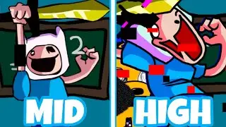 Finn(No-Hero) - MID-EFFORT vs HIGH-EFFORT (FNF Mod Hard/FNF Adventure Time Corrupted)