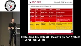 Hack.lu 2016 Exploiting new default accounts in SAP systems by Joris Van De Vis
