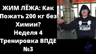 ЖИМ ЛЕЖА: как ПОЖАТЬ 200 кг на раз БЕЗ ХИМИИ - РЕАЛЬНО ли? | Неделя 4 - Тренировка ВПДЕ №3