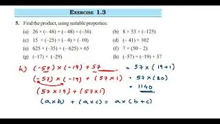 Find the product using suitable properties.(a) 26 × (-48)+(-48) × (-36)(b)8 × 53 × (-125) 5q ex 1.3