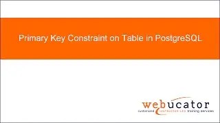 Primary Key Constraint on Table in PostgreSQL