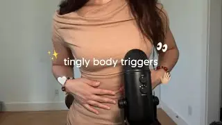 ASMR Tingly Body Triggers 👀 Tummy Taps, Skin Scratches, Body Brushing, Fabric Sounds + MORE 🤭