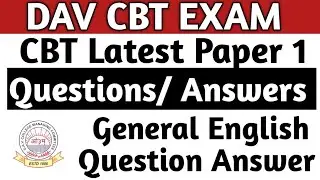 Dav Staff Recruitment * Paper 1 Latest Question Answers With Anskey * Paper 1 CBT Question Answers