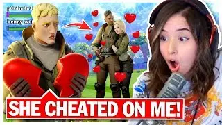 8 YR OLD gets CHEATED on by Fortnite Girlfriend! Pokimane Random Duos!